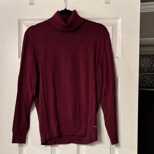 Calvin Klein Women's Wine Red Turtleneck Sweater
